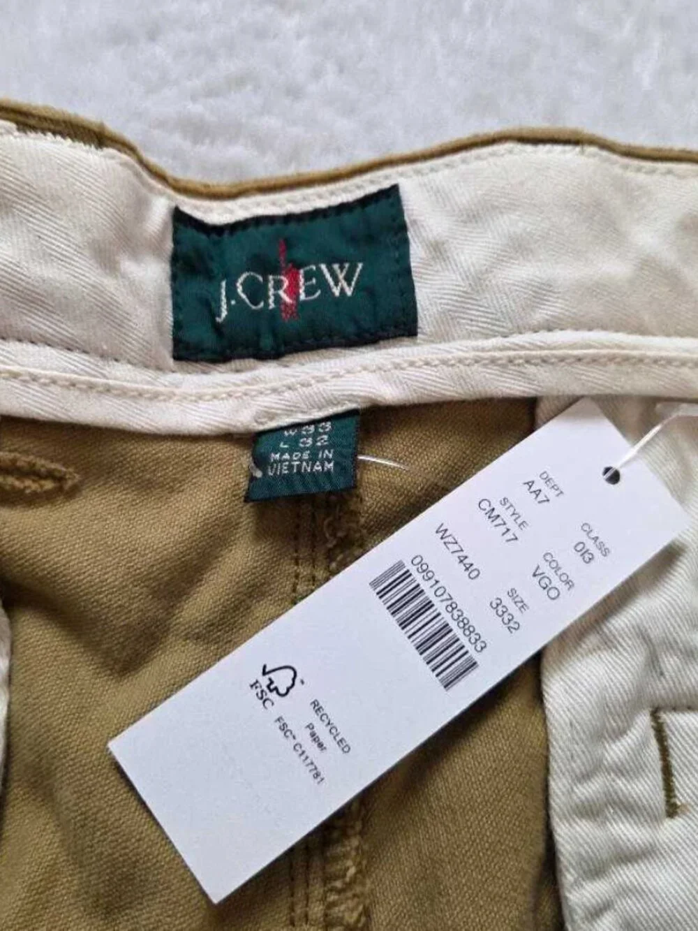 New 33x32 J.Crew broken in straight pant in stretch corduroy  Vintage Goldenrod